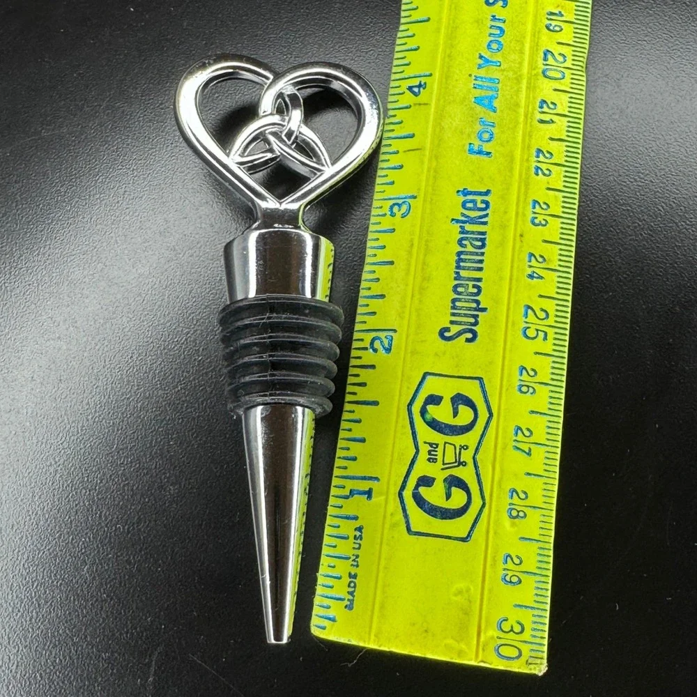 Silver Tone Heart Celtic‎ Knot Wine Bottle Stopper Decorative Barware Kitchen
